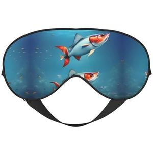 Flying Fish in the Ocean Print Unisex ultrazacht licht blokkerend oogmasker voor optimaal comfort slaap