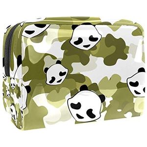 Make-uptas PVC toilettas met ritssluiting waterdichte cosmetische tas met Panda beer schattige camouflage voor vrouwen en meisjes