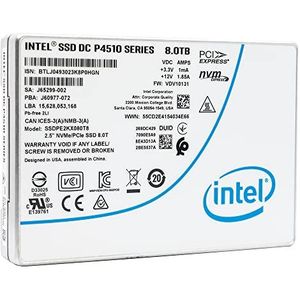 Intel Corporation SSDPE2KX080T801 Intel SSD DC P4510-serie (8,0 TB 2,5 inch PCIe 3.1 x4 3D2 TLC) Generiek Single Pack