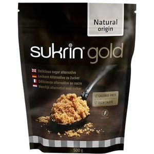 Sukrin Goud - Natuurlijke vervanging voor bruine suiker 1:1 met Erythritol en stevia. Calorievrije zoetstof voor keto- en koolhydraatarme diëten 500 g