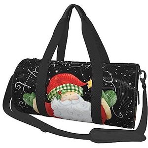 Santa Claus Art Travel Duffel Bag Gym Tote Bag Lichtgewicht Bagage Tas voor Weekender Sport Vakantie, Zwart, Eén maat