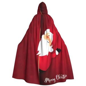 Bxzpzplj Cartoon Kerstman Womens Mens volledige lengte carnaval cape met capuchon cosplay kostuums mantel, 185 cm