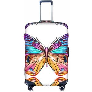 Bagage Cover Koffer Cover Koffer Protector, Wasbare Travel Gear Cover, Fit 18-32"" Bagage-Kleurrijke Rose Print, Kleurrijke vlinder, L