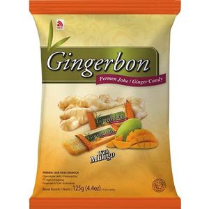 GINGERBON - Gember snoep mango, (1 X 125 GR)