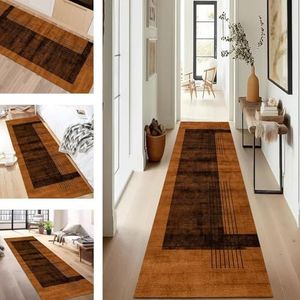 SUCERU Tapijtloper Vloerkleed Antislip Keukentapijt Wasbare Modern Tapijtenlopers 70X120CM Deurmatten Lopers Donker Bruin Tapijtmatten Ingang Slaapkamer Woonkamer Wasruimte keukenvloermat