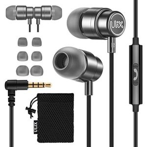 UliX Rider hoofdtelefoon, bekabeld, in-ear hoofdtelefoon met microfoon, 5 jaar garantie, 3,5 mm jackstekker, compatibel met mobiele telefoons Samsung, iPhone, Huawei, Xiaomi, computer