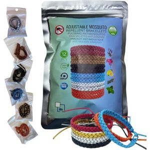 Muggenarmbanden - 12 Afzonderlijke Zakjes - Natuurlijk zonder DEET - Etherische Oliën - Niet Giftig