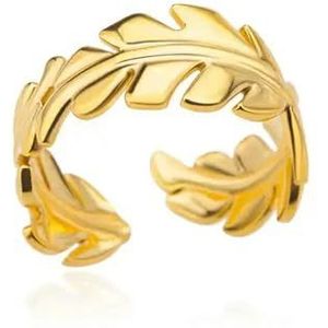 18K Gold Plated Stainless Steel Rings for Women Hollow Out Rings Geometric Open Ring for Female Jewelry -Gold color-26-18K Gold plated