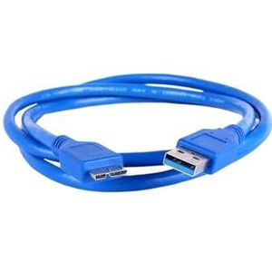 1 m 1,5 m volledig koperen mobiele harde schijf doos datakabel USB 3.0 A stekker naar micro-b oplaadkabel voor mobiele telefoon (kleur: blauw, maat: 1 meter)