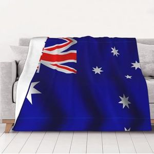 OKFSTY Wasbare dubbelzijdige dikke Australische vlag deken warme pluche dekens voor bank, sofa, bed 60 x 80 inch