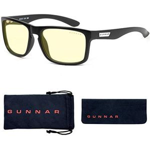 GUNNAR Gaming- en Computerbril - Intercept, Onyx Frame, Amber Tint - Reading, Sterkte + 1.5 - Blauw Licht Bril, Beeldschermbril, Blue Light Glasses, UV Filter