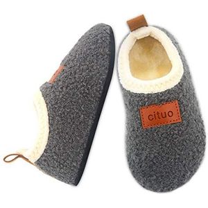 Dream Bridge Kids Sherpa Fleece Pantoffels met antislipzool voor jongens en meisjes