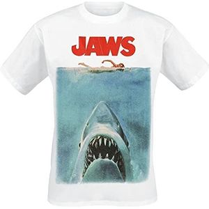 Jaws Officiële Poster Volwassenen T-Shirt (Unisex - Heren/Dames) Wit