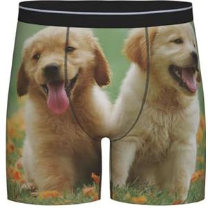 GRatka Boxer slips, heren onderbroek Boxer Shorts been Boxer Slip Grappige nieuwigheid ondergoed, gele Labrador Retriever Puppies, zoals afgebeeld, M