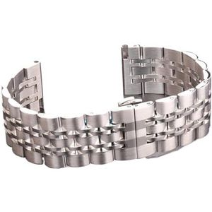 CBLDF Roestvrij Stalen Horlogeband Armband Zilver En Goud 20 Mm 22 Mm Dames Heren Rechte Eindriem Massief Metalen Horlogeband (Color : Silver, Size : 20mm)