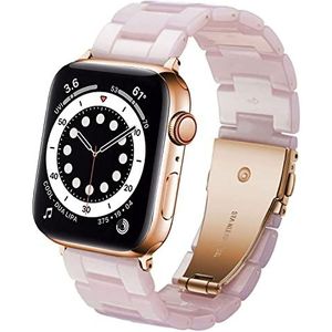 DEALELE Band Compatibel met iWatch 38mm 40mm 41mm, Kleurrijke Resin Hars Vervanging Horlogebandje voor Apple Watch Series 8/7 / 6/5 / 4/3 / SE Women Men, Roze