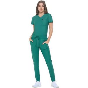 Natural Uniforms Ultra Stretch Form Fitting Womens Scrub Set (True Hunter Green, X-Large)
