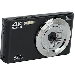 HD-Camera, Schokbestendige Draagbare Camera met 16x Digitale Zoom, 44 MP voor Fotografie (BLACK)