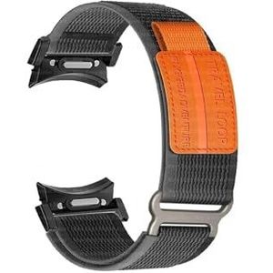 Quick Fit Trail Loop Strap Fit for Samsung Galaxy Watch 6 Classic 43mm 47mm 5Pro 45mm GEEN gaten Nylon Armband Galaxy 6 40mm 44mm Band (Color : Grey orange black, Size : For Watch 4Classic 42 46)