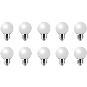 Ledlamp E27 2W vervangt halogeengloeilamp E27 20W AC 230V G45 kleine lampen niet dimbaar 6500K koud wit, verpakking van 10 stuks
