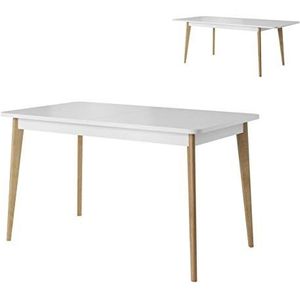 Furniture24 Tafel NORDI eettafel uittrekbaar 140-180 cm (wit)