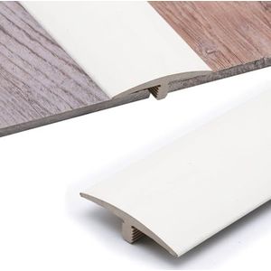 T-Moulding Trim & Vloerovergangsstrips, Tapijt/vinyl/tegel overgangsstrip, zelfklevend, snijdbaar, PVC-randafwerkingsstrip, for verbinding tussen twee verdiepingen(White Silver,L50cm20in)