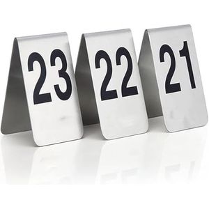 Tabelnummers, Tafelnummers, roestvrijstalen tafelnummers tentbord 8x8x12cm/3.1x3.1x4.7inch(45981)