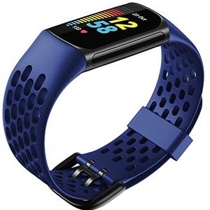 Tyogeephy Compatibel met siliconen sporthorlogeband, verstelbare vervangende band, Fitbit Charge 5 Smart Watch, Eén maat