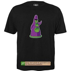Paarse tentakel - Heren T-Shirt voor Nerds met Slogan Motief gemaakt van Biologisch Katoen Korte Mouw Ronde Hals, S