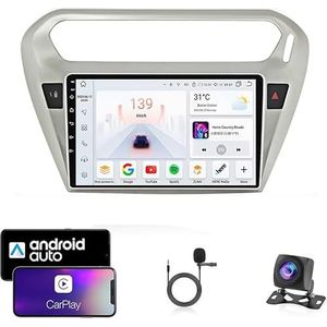 9 Inch Autoradio Compatibel voor Peugeot 301 2014-2016 met GPS Navigatie CarPlay Android Auto Acht-Core 4G Bluetooth WiFi MirrorLink Stuurwiel Afstandsbediening(T5 8 Core 4G+Wifi 6G+128G)