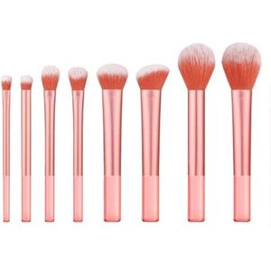 Kwastenset Professionele Make-upkwastenset 8 Stuks Onderkant Transparante Handgreep Make-upkwasten For Contouren Van Oogschaduw Make-Up Borstel Set(Purple)