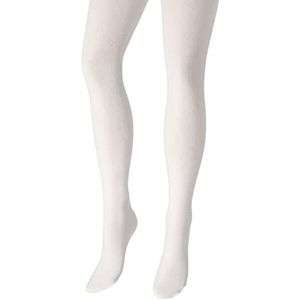 OVISSA Italiaanse dikke panty voor vrouwen acrylwol 180 denier zachte ondoorzichtige panty voor vrouwen, dames elastische effen panty met versterkte sterke teen tailleband, panty's maten S-XL, Kleur: wit, XL