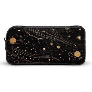 NWTRJ Grote Capaciteit Etui Goud En Zilver Ruimte Thema Pen Pouch Leuke Rits Comsmetische Make-up Tas Opbergtas Voor Vrouwen Mannen, Stijl, 22*12*5cm