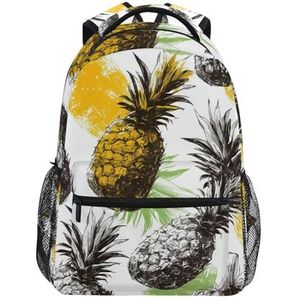 KAAVIYO Tropische ananas fruit patroon rugzak boekentas voor jongen meisje tieners reizen laptop schoudertas voor vrouwen mannen, Kunst Mode, M