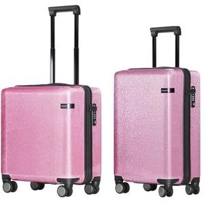 Koffer Rollende bagage Spinner Rits Aluminium Frame Trolley Dames Heren Cabine Kofferwielen (Color : Zipper Pink, Size : 24inch)