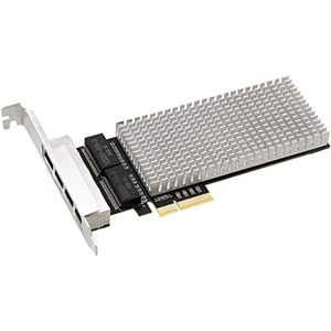 diewu 4Port 2.5G Gigabit PCIe Netwerkkaart Ethernet Adapter met Chip I225 Hoge Snelheid Non-Drop voor Computer Gaming Desktop ESXi Diskless PXE Boot