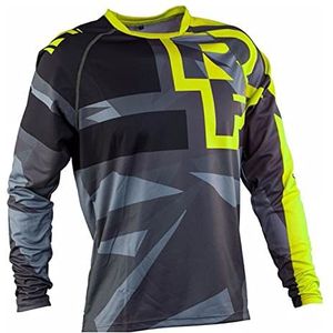 Fietstrui voor heren, MTB-tops, MX MTB lichtgewicht materialen, mountainbike lange mouwen, ademende fietsshirt, sneldrogend, comfortabel, zacht, vochtafvoerend fietsshirt, Zwart 1 XXL