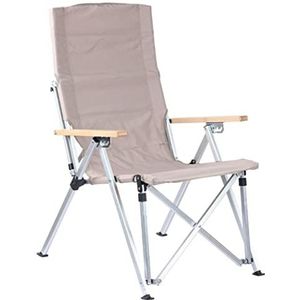 Campingstoel Outdoor Opvouwbare Fauteuil Draagbare Verstelbare Hoge Rug Lounger Stoel Vrijetijdsstoel Aluminiumlegering Comfort Liggend Zitten Klapstoel Vouwstoel (Color : Beige)