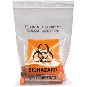 Daarcin 200 stks Biohazard Specimen Bags, 6x9.8in/15x25cm Laboratorium Sample Bag met Biohazard Logo Printing, Ziplock Top met Buiten Pocket Papierwerk Pouch