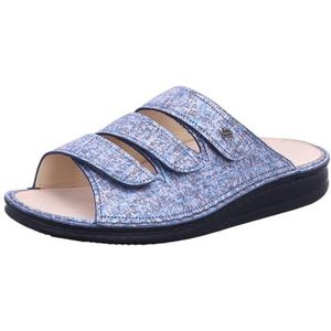 Finn Comfort Korfu Jeans (blauw) - pantolette - damesschoenen muildieren/teenslippers, blauw, leer (sierra), blauw, 40 EU