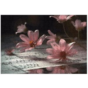 200 stuks legpuzzels bloemen op bladmuziek puzzels gepersonaliseerde puzzel houten foto puzzel voor volwassenen foto puzzel kunst muur opknoping decor voor verjaardag bruiloft Valentijnsdag verjaardag