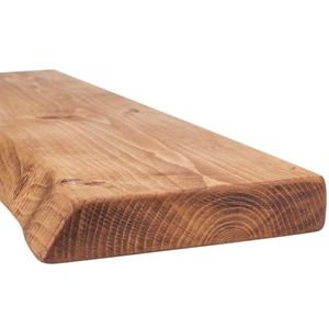 MoonTree Rustiek wandrek, levendige rand, 122 cm x 22 cm x 4,4 cm, walnoot