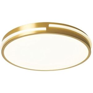 TONFON Moderne ronde LED-plafondlamp Binnenverlichting Plafondlamp Scandinavisch volledig koperen plafondlamp for woonkamer slaapkamer eetkamer keuken studeerkamer gang hanglamp(Color:Warm light,Size: