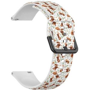 Compatibel met Fossil Women's Gen 5E 42mm / Gen 6 42 mm, Fossil Venture Gen 4 HR/Gen 3 Vrouwen Mannen, 18 mm (Rode Panda's Bamboe) 18mm Zachte Siliconen Sportband Armband Strap, Siliconen, Geen