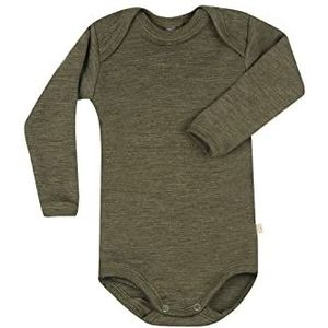 DILLING Romper Met Lange Mouw Van Merinowol Voor Baby's Donker groenmelange 80