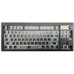 QPSJXN Hot SWAPABLE DISKET-structuur, Bluetooth 24G Wireless RGB RGB backverlichting, mechanische toetsenbordkit, compatibel met GMK87 (zwart)