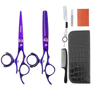 6.0 Inch Haarschaar Kit Roterende Knippen Dunner Schaar Set Professionele Kappersschaar JP440C Stalen Kapper Accessoires Salon Tondeuse Professionele Roterende Duimschaar