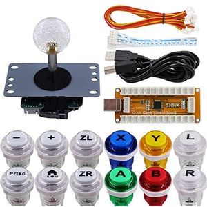 SJ@JX Arcade Game Controller USB Encoder Gamepad Cherry MX Microswitch Button 8way Joystick for Nintendo Switch PC PS3 Retropie Raspberry Pi MAME