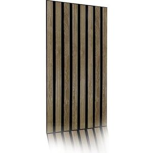 3D-pvc-panelen, lamellen, eikenhout, houtlook, wandbekleding, plafondpanelen, wandtattoo, imitatie-wandbekleding, 4 m², 10 stuks