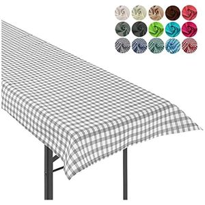 heimtexland ® Tafelkleed Biertent garnituur Biertafelkleed Tuin Tafeldecoratie Landhuis Typ861 Vichy Karo Grijs 90x240 cm